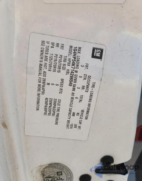 2001 Buick Lesabre Custom z USA, uszkodzony, nr VIN 1G4HP54K714296549